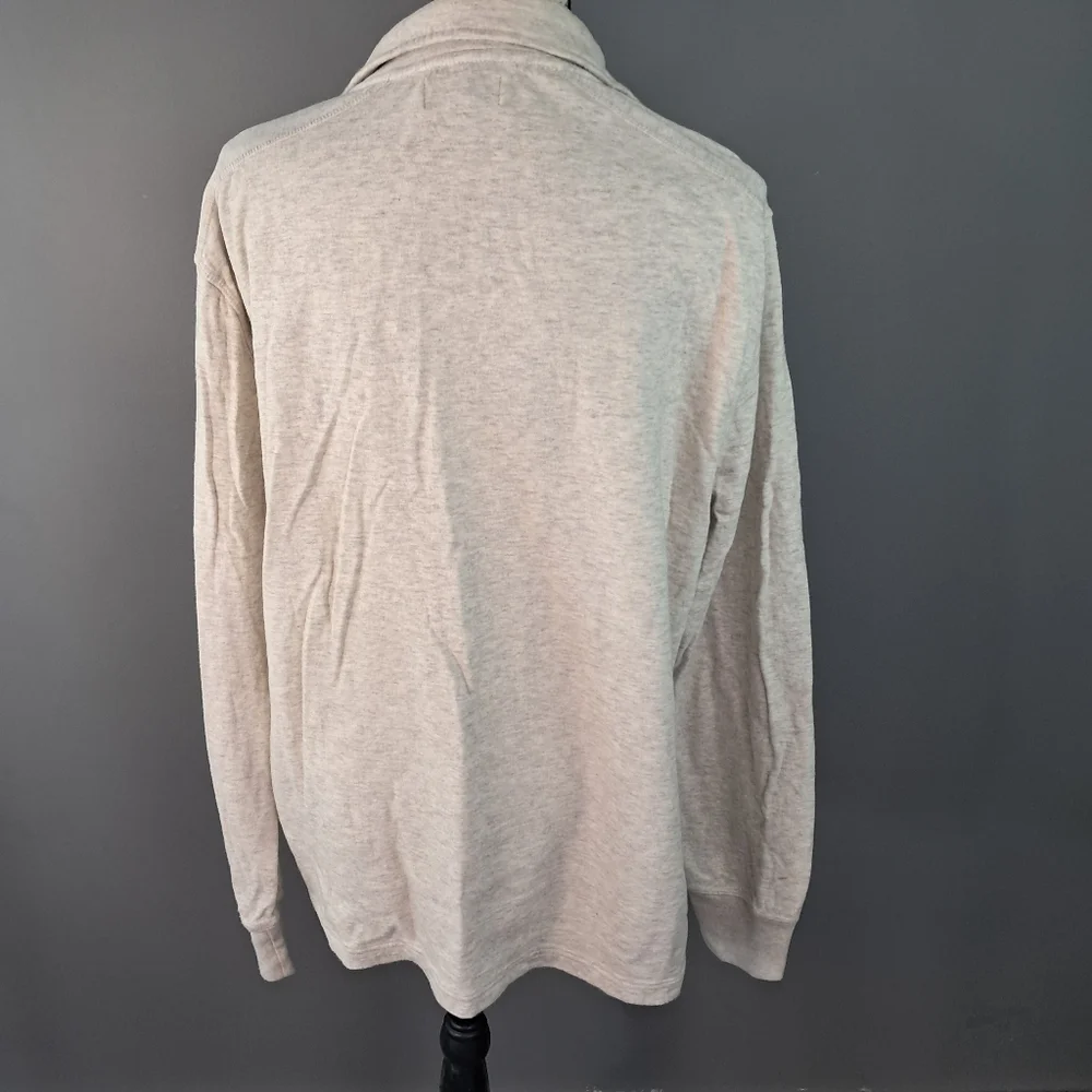 J. Crew Knit Goods 100% Cotton Cream 1/4 Zip Sweatshirt Size Large